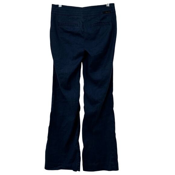 Level 99 Linen Tencel Trouser Pant Women's SZ 26 Blue Casual Comfort Modern - Picture 2 of 10